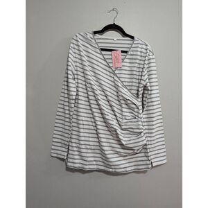 Sweet Bump striped gray long sleeve shirt size Large